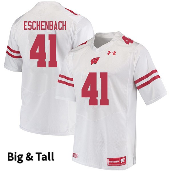 Wisconsin Badgers Men's #41 Jack Eschenbach NCAA Under Armour Authentic White Big & Tall College Stitched Football Jersey FJ40K84HS